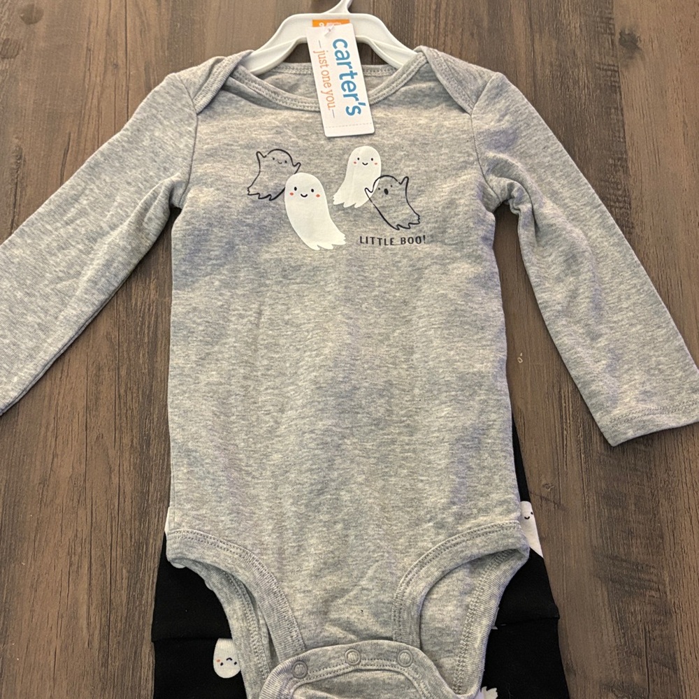 Carter's Light Gray Ghost Bodysuit